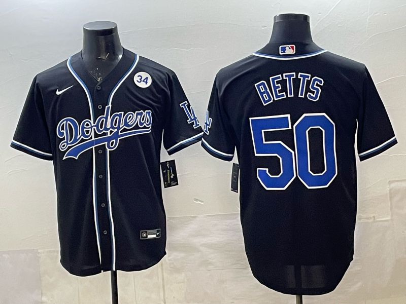 Men 2025 Nike Los Angeles Dodgers #50 Betts Black MLB Jersey style 0013->los angeles dodgers->MLB Jersey
